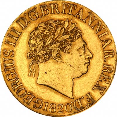 Obverse of 1817 George III Sovereign