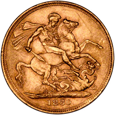 Reverse of 1880/70 Sovereign