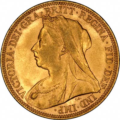 Obverse of 1895 Gold Sovereign
