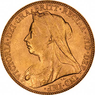 Obverse of Victoria Old Head Sovereign