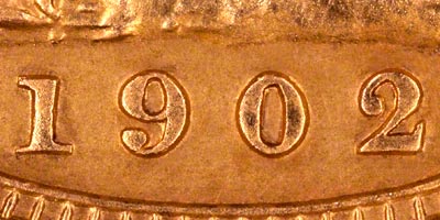 1902 London Mint Sovereign - Close Up of Date