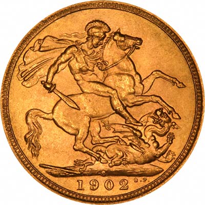 Reverse of 1902-S Sovereign