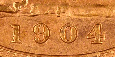 1904 Perth Mint Sovereign - Close Up of Date