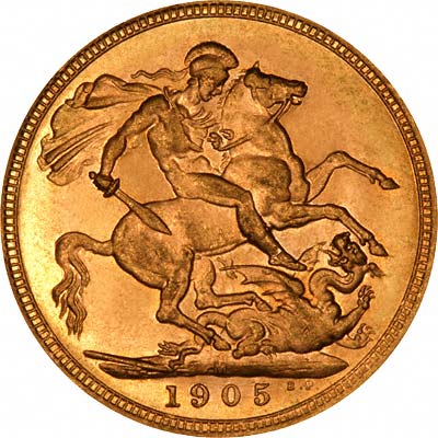 Reverse of 1905 Melbourne Mint Sovereign