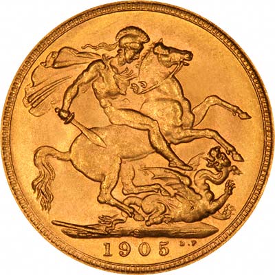 Reverse of 1905 Sydney Mint Sovereign