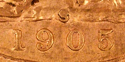 1905 Sydney Mint Sovereign - Close Up of Date