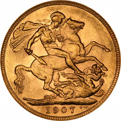 Reverse of 1907 London Mint Sovereign