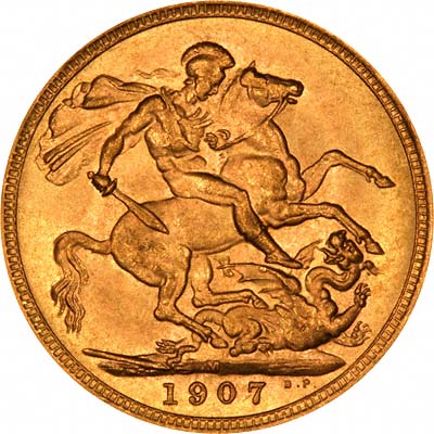 Reverse of 1907 Melbourne Mint Sovereign