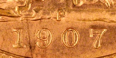 1907 Perth Mint Sovereign - Close Up of Date
