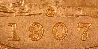 1907 Sydney Mint Sovereign - Close Up of Date