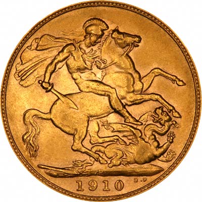Reverse of 1910 Perth Mint Sovereign