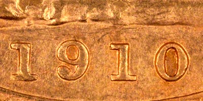 1910 London Mint Sovereign - Close Up of Date