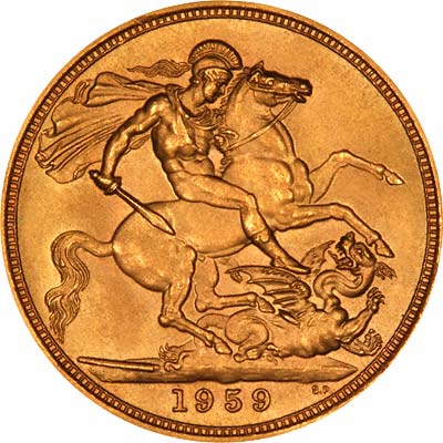 Our New 1959 Gold Sovereign Reverse Photograph
