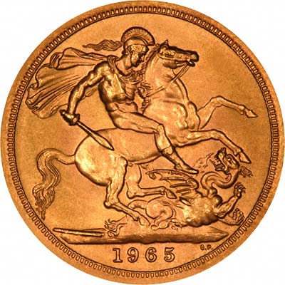 Our 1965 Queen Elizabeth II Gold Sovereign Reverse Photograph