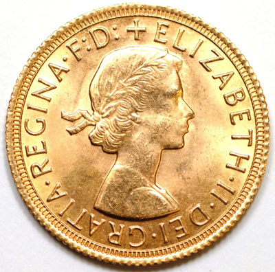 Our Queen Elizabeth II Obverse Gold Sovereign Photograph