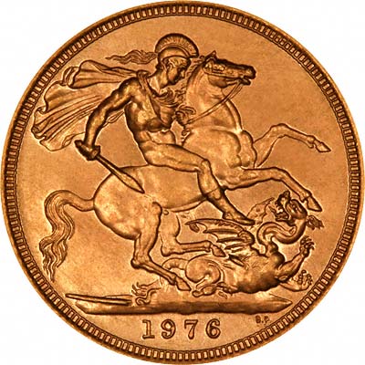 Our 1976 Queen Elizabeth II Gold Sovereign Reverse Photograph