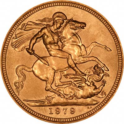 Our reverse photograph of 1979 Queen Elizaeth Sovereign.