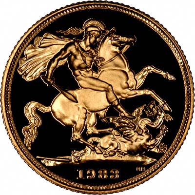 Our 1983 Proof Gold Sovereign Reverse Photograph