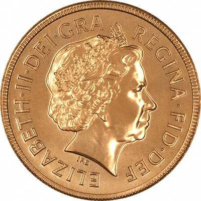 Obverse of 2001 Gold Sovereign