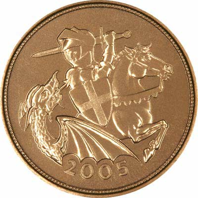 One-Off St. George & Dragon Design on Reverse on 2005 Sovereign